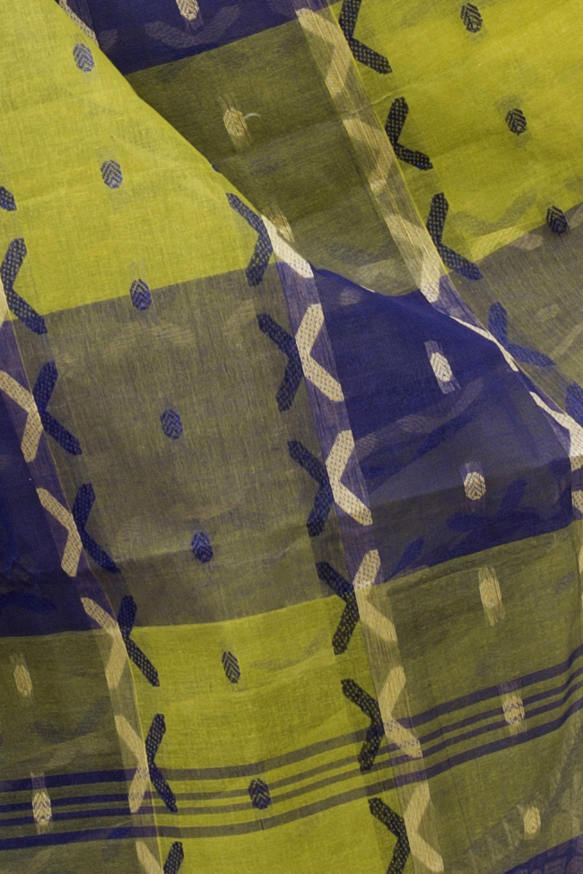 Green Pure Cotton SonaJhuri Desiging Tant Saree (117)